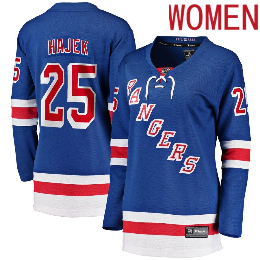 Women New York Rangers 25 Libor Hajek Fanatics Branded Blue Home Breakaway NHL Jersey